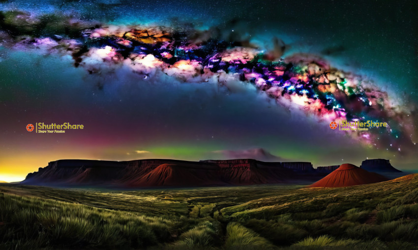 Cosmic Tapestry Over Desolate Beauty