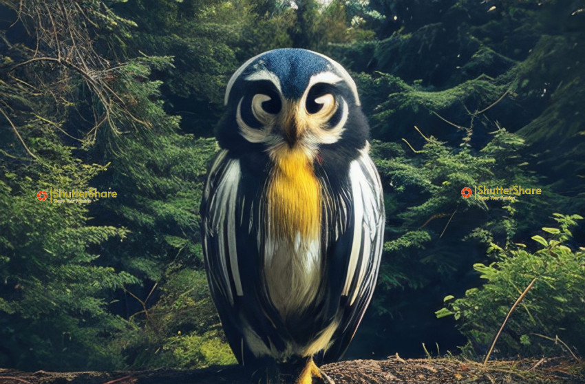 Spectacled Owl Perched on a Branch
