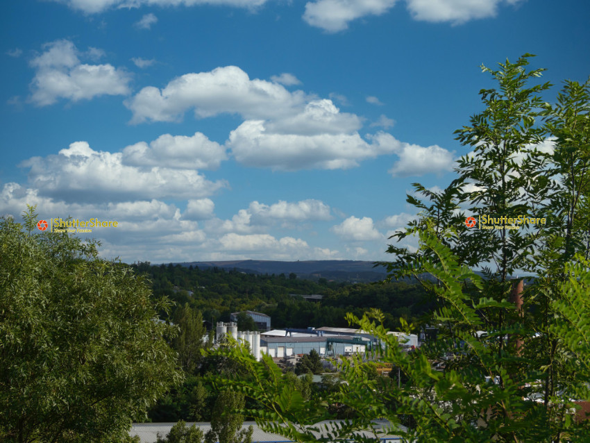 Industrial Landscape with Blue Sky
