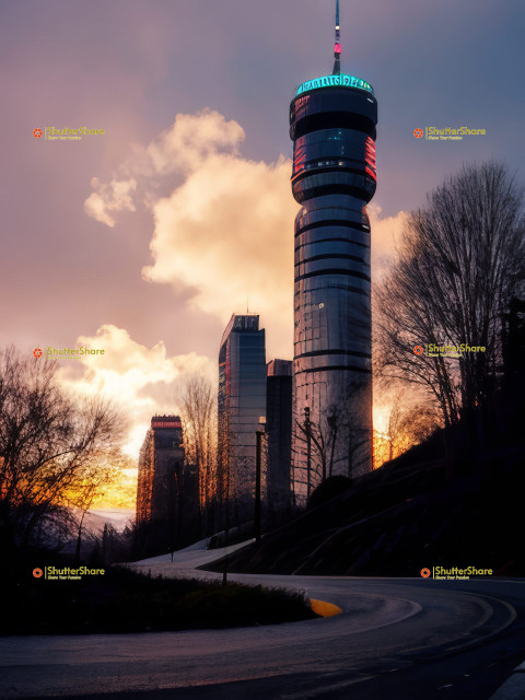 Arlanda Control Tower Sunset